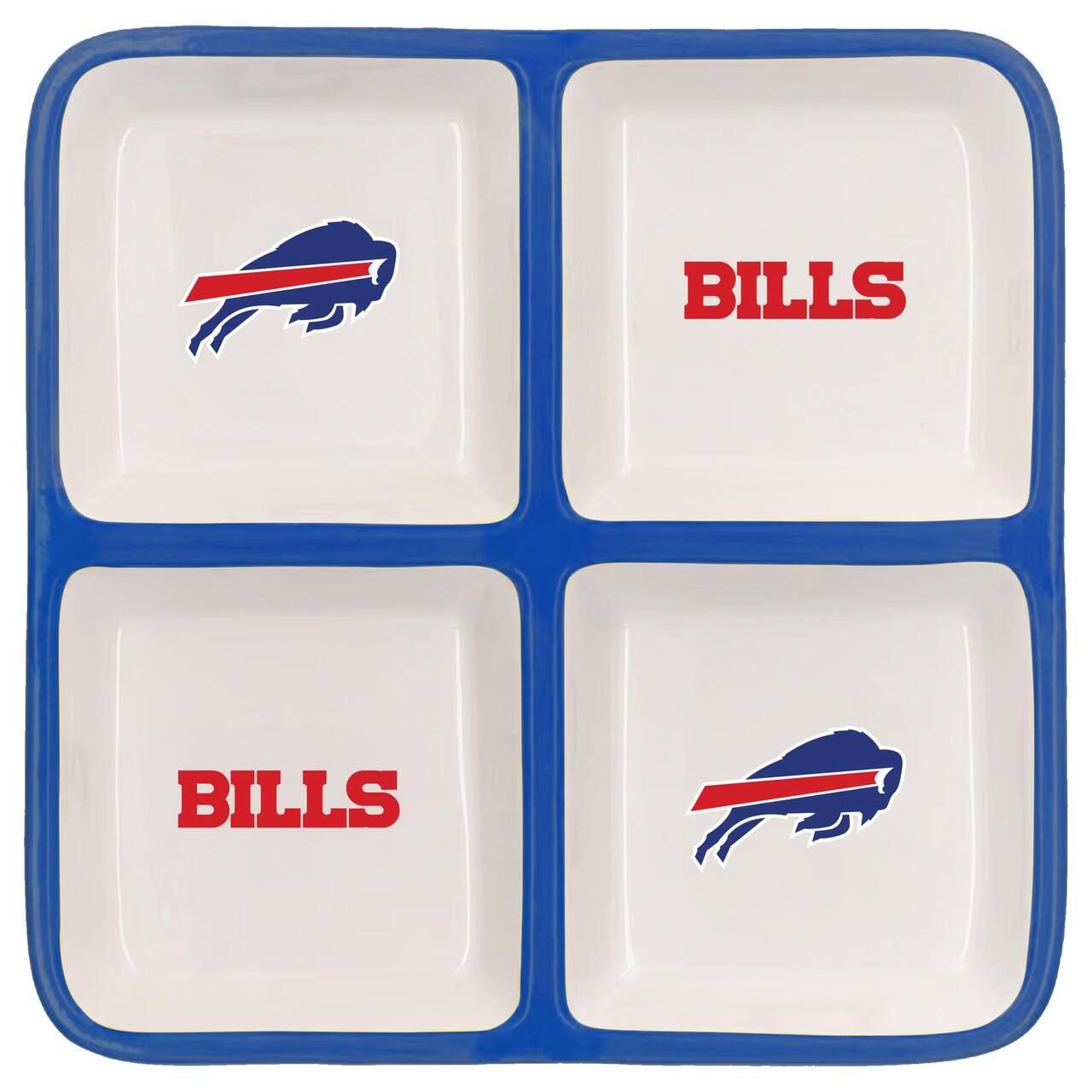 The Memory Company NFL 4 Section Square Ceramic Tray